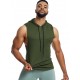 Men'S Vest Quick-Drying Sports Sleeveless Fitness Wear Basketball Vest Mesh Hooded with Drawstring